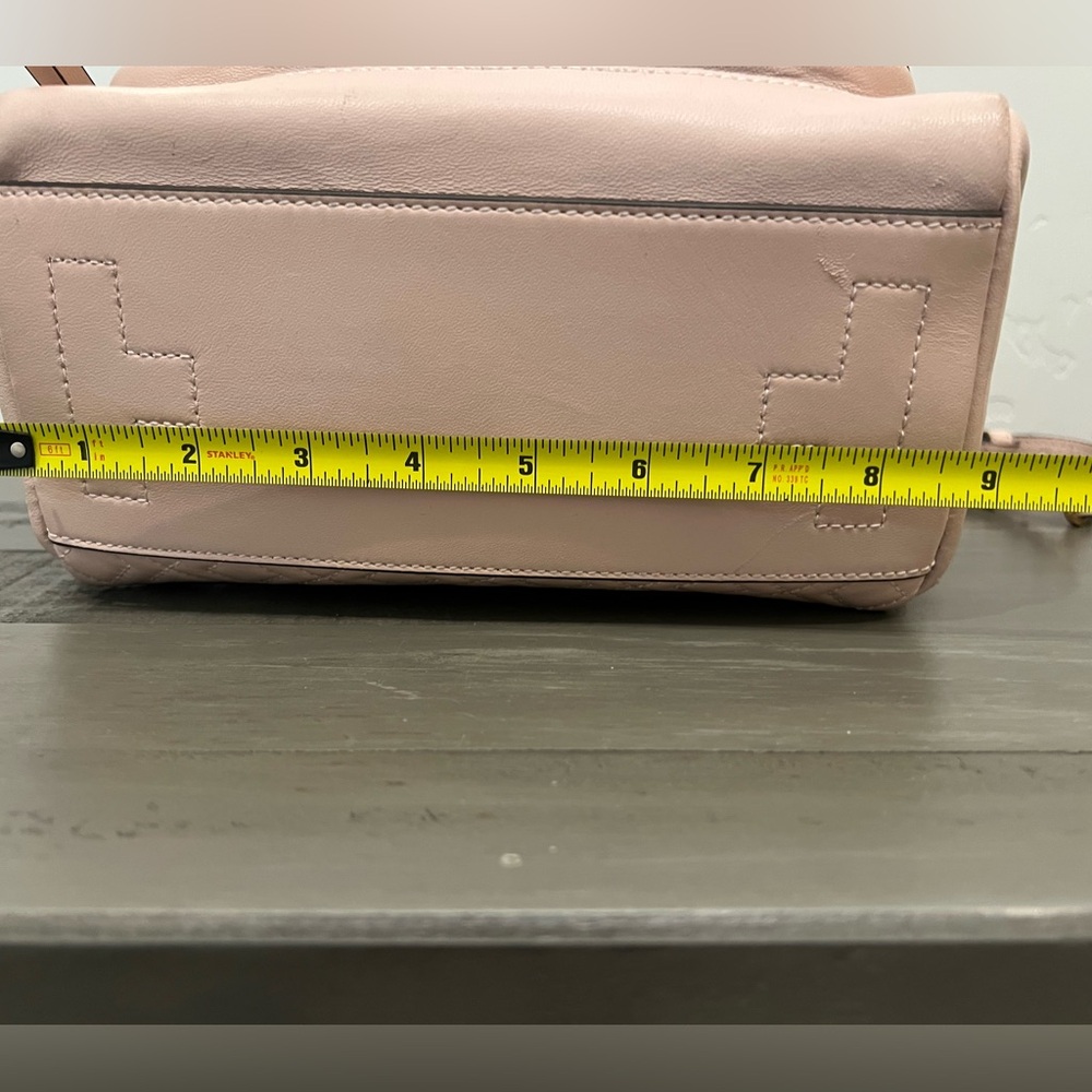 Tory Burch Fleming Backpack in Blush Pink, Quilted Leather with Adjustable Strap - Picture 9 of 10
